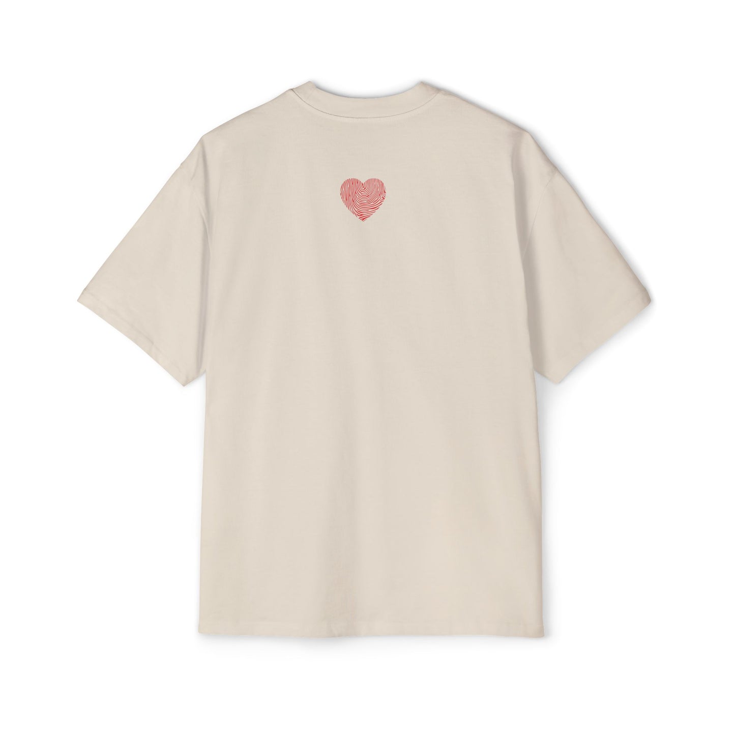 Men's Heavy Oversized Tee - 'Be the Greatest' Heart Design