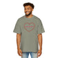 Men's Heavy Oversized Tee - 'Be the Greatest' Heart Design