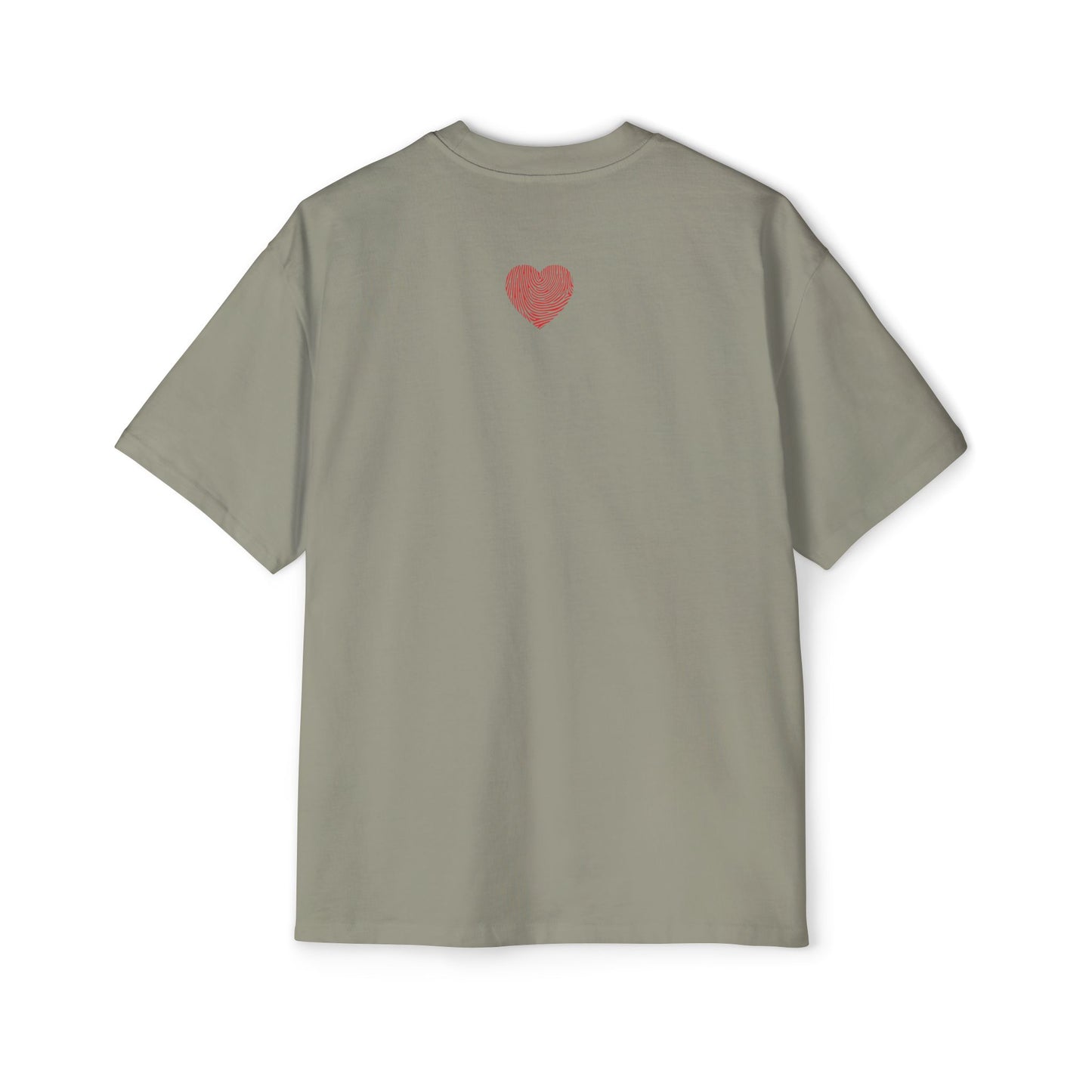 Men's Heavy Oversized Tee - 'Be the Greatest' Heart Design