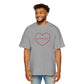 Men's Heavy Oversized Tee - 'Be the Greatest' Heart Design