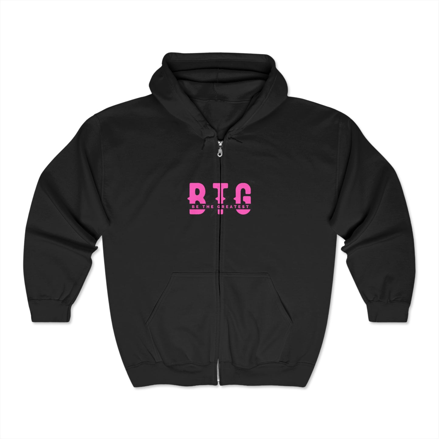 BTG Logo Unisex Heavy Blend Full Zip Hooded Sweatshirt - Cozy Black Hoodie for Everyday Wear