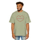 Men's Heavy Oversized Tee - 'Be the Greatest' Heart Design