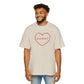 Men's Heavy Oversized Tee - 'Be the Greatest' Heart Design