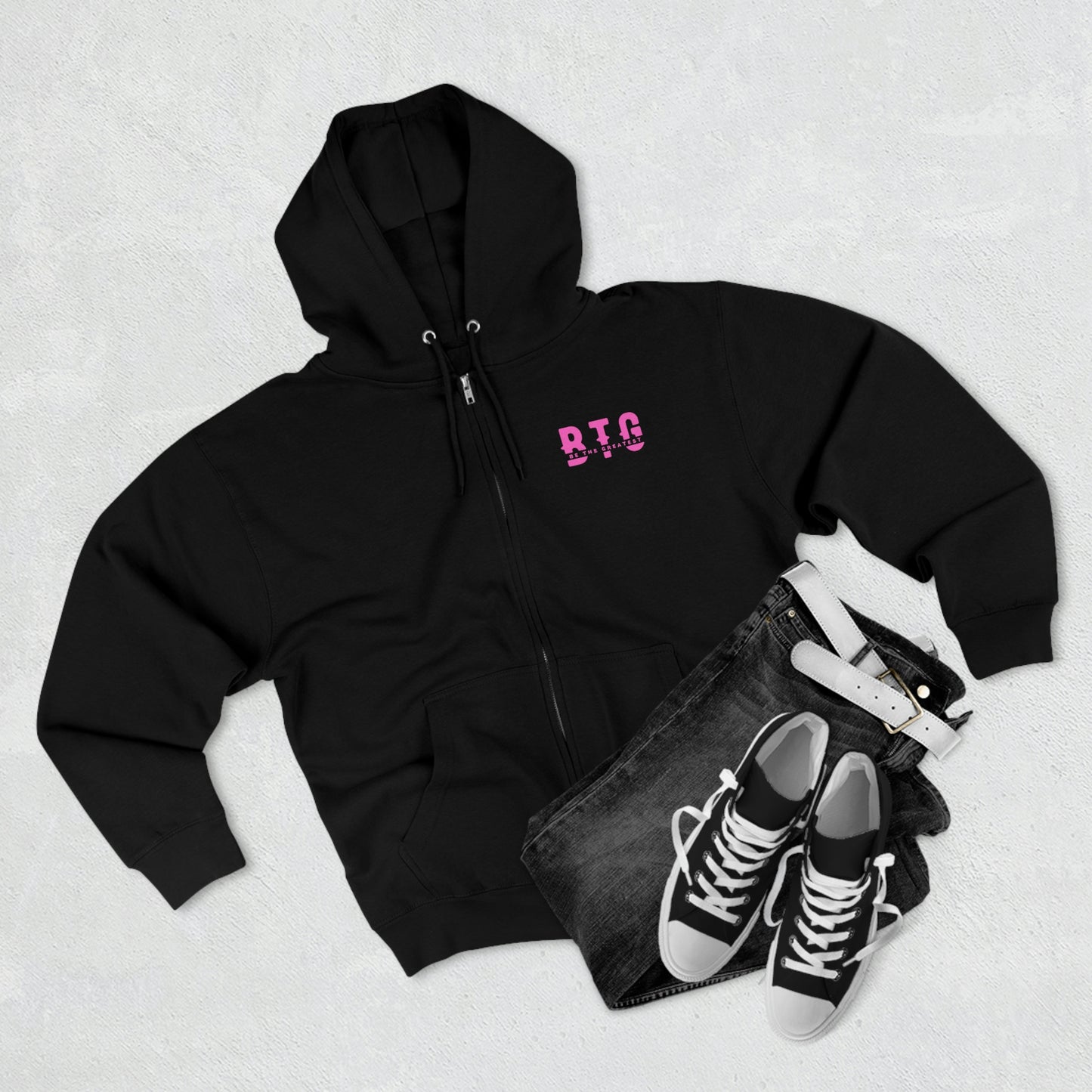 BTG Original "Malia Pink" Unisex Premium Full Zip Hoodie